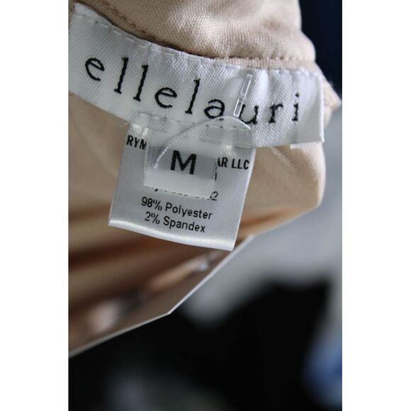 Ellelauri Women's Cowl Neck Sleeveless A-Line Cinch Mini Dress Beige Size M - Picture 5 of 7